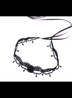 夜玫瑰宫廷少女风日系蕾丝绑带