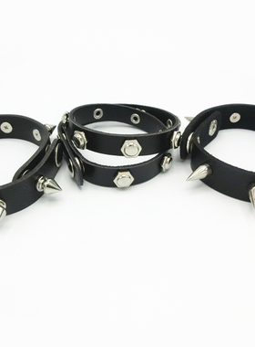 朋克风摇滚punk手镯铆钉两用手环