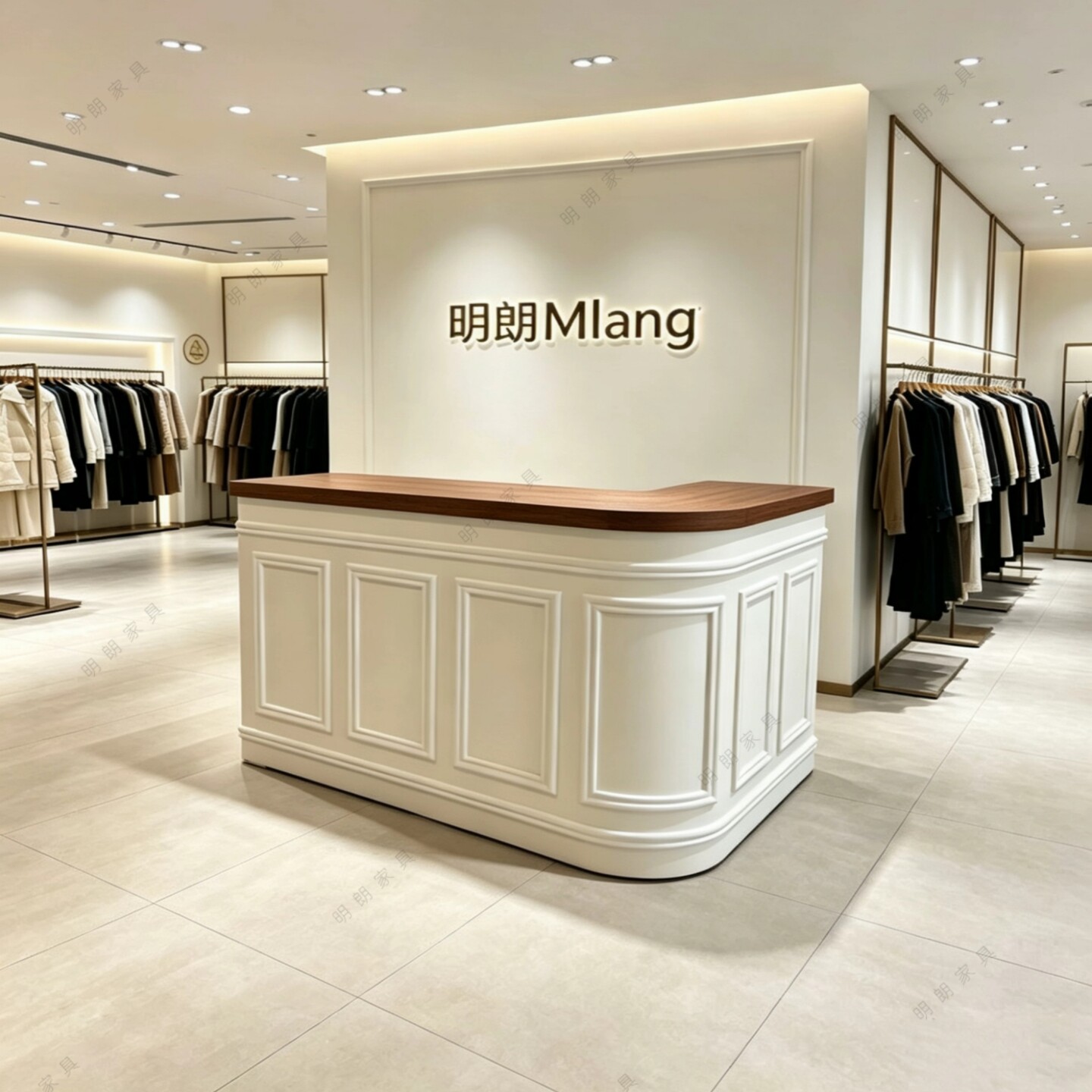 服装店7字L形转角收银台吧台桌简约女装店铺美容院养生馆接待前台