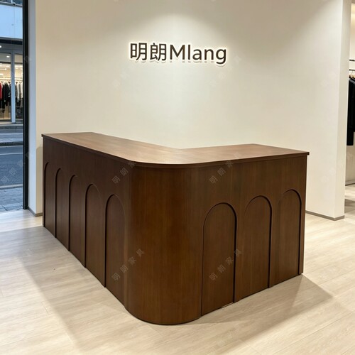 店铺轻奢展示柜中岛桌法式收银台