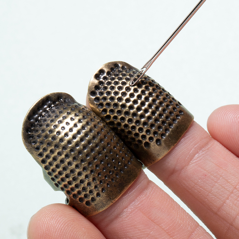 顶针指套家用手缝十字绣顶针器加厚可调节真铜护指顶针箍缝纫工具