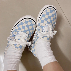 范斯VANS AUTHENTIC 安纳海姆棋盘格奶蓝色低帮板鞋 VN0A54F241J