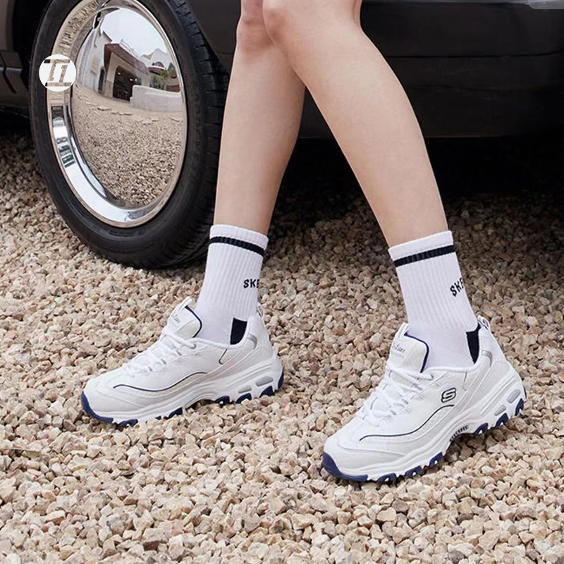 Skechers黑白熊猫休闲增高运动鞋