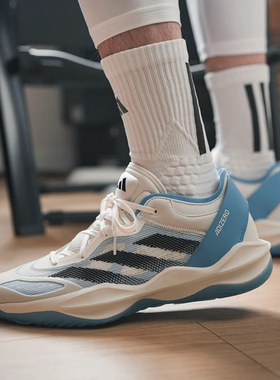 Adidas/阿迪达斯Adizero Select 2.0防滑复古白蓝色篮球鞋 IE7869