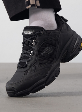 斯凯奇Skechers Vigor 3 黑色复古潮流运动男女跑步鞋 237145-BBK