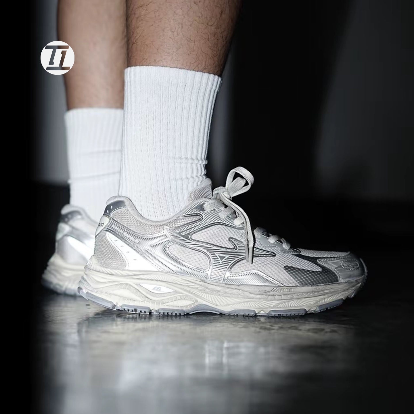 美津浓/MIZUNO RACER S野鸽灰银网面复古跑步鞋休闲鞋D1GH2235-18