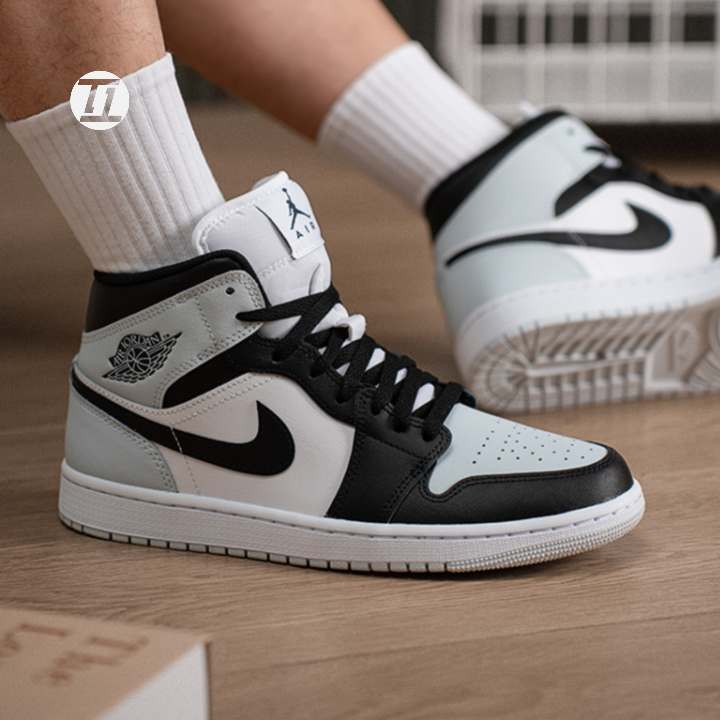 AIR JORDAN 1 MID AJ1中帮黑白薄荷新款复古板鞋运动鞋DQ8426-002,运动鞋new,运动休闲鞋,淘宝优惠券,粉丝福利购,淘宝优惠卷