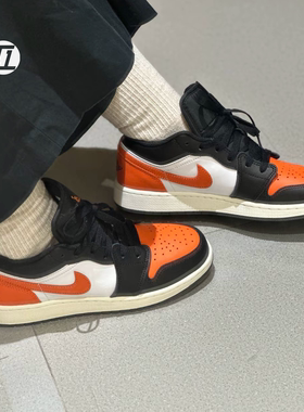 Air Jordan 1 AJ1黑橙复古潮流支撑合成革板鞋运动休闲鞋 553560