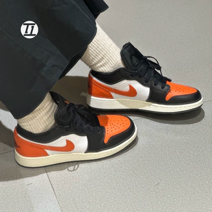 Air Jordan 1 AJ1黑橙复古潮流支撑合成革板鞋运动休闲鞋 553560