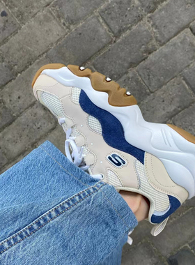 斯凯奇Skechers D'LITES 3.0男女复古老爹鞋米白运动鞋149094-TNV