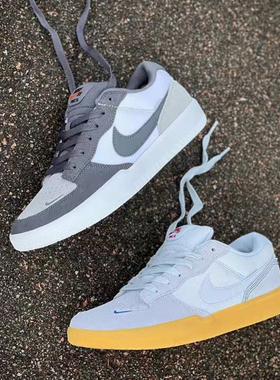 耐克NIKE SB FORCE 58 新款灰白男女翻毛皮运动板鞋 CZ2959-004
