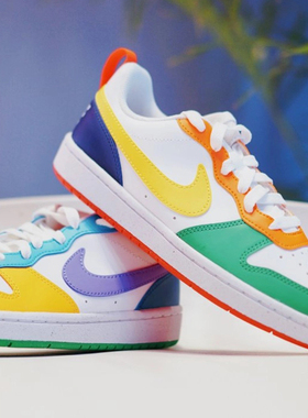 耐克NIKE COURT BOROUGH 白绿低帮男女休闲运动板鞋 FN3440-131