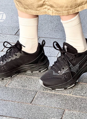 Mizuno/美津浓 Racer 缓震回弹耐磨透气舒适网面复古跑鞋D1GH2236