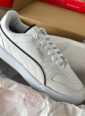 彪马PUMA CAVEN DIME男女低帮黑白皮质休闲透气运动板鞋384953-06