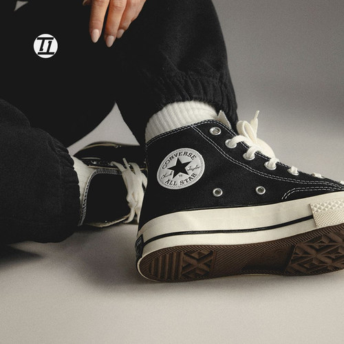 黑高经典三星帆布鞋162050C