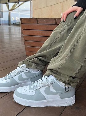 耐克NIKE AIR FORCE 1 AF1空军一号灰白烟灰低帮板鞋 FD9763-101