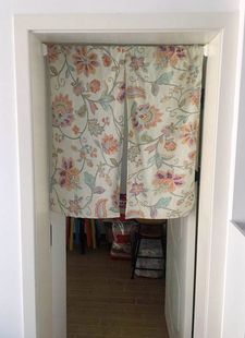 布艺隔断帘挡风门帘免打孔半帘家用布艺阻断帘子