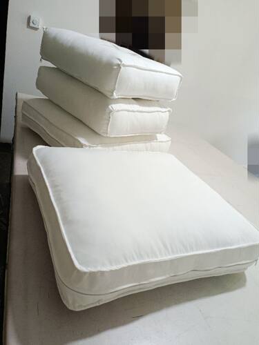 亚麻布料厚款坐垫简约长方形