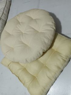 亚麻布艺垫圆形罩子款海绵垫子厚椅子垫 薄团垫子石凳垫子纯色