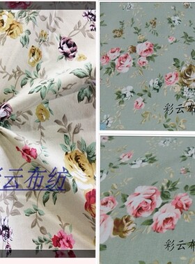 帆布印花田园风格椅套可订做成品