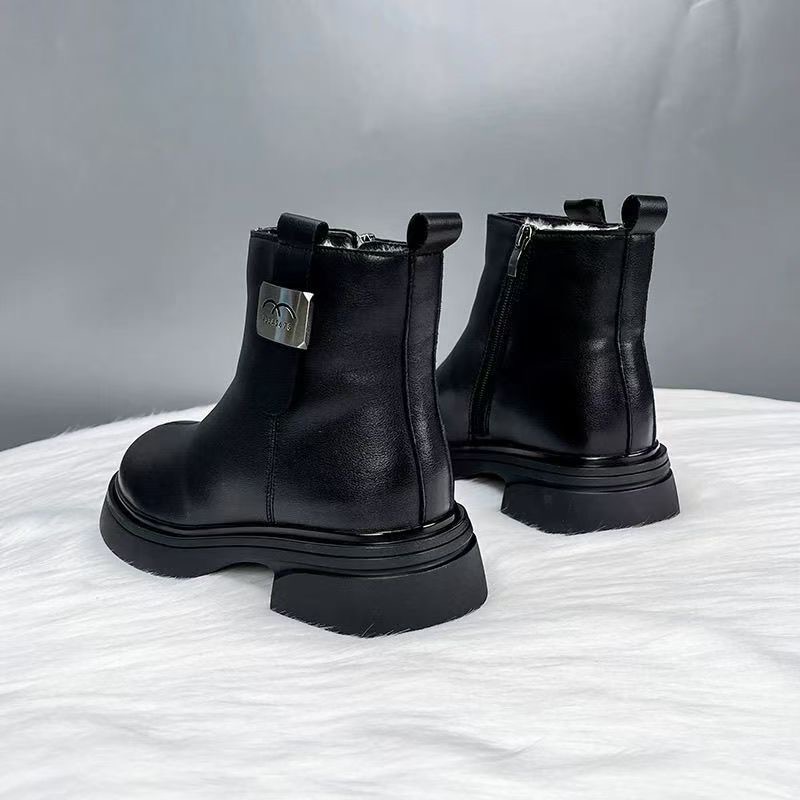 加绒厚底防水皮毛一体雪地靴