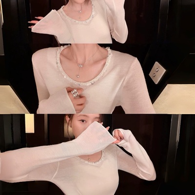 【送运费险】亮片针织打底衫女