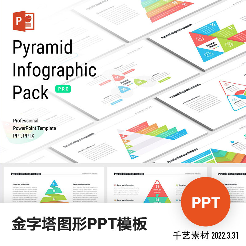 金字塔ppt模板素材金三角图形数据可视化模型分析图表ppt模版下载
