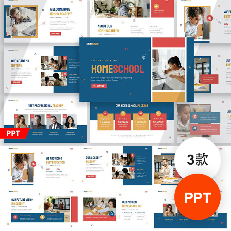 3套ppt模板儿童教育培训项目课程介绍活泼ppt模版素材