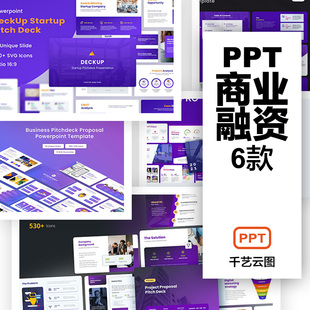 初创公司项目提案汇报紫色商业路演计划书融资PPT模板