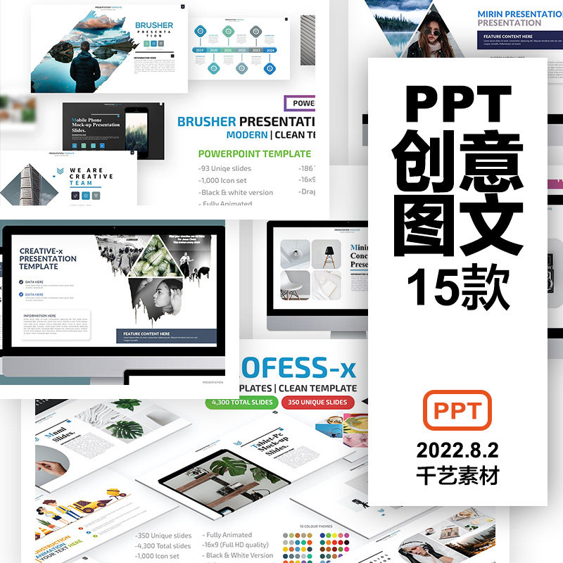 动态ppt模板简约商务风公司简介团队介绍旅游摄影图片展示作品集