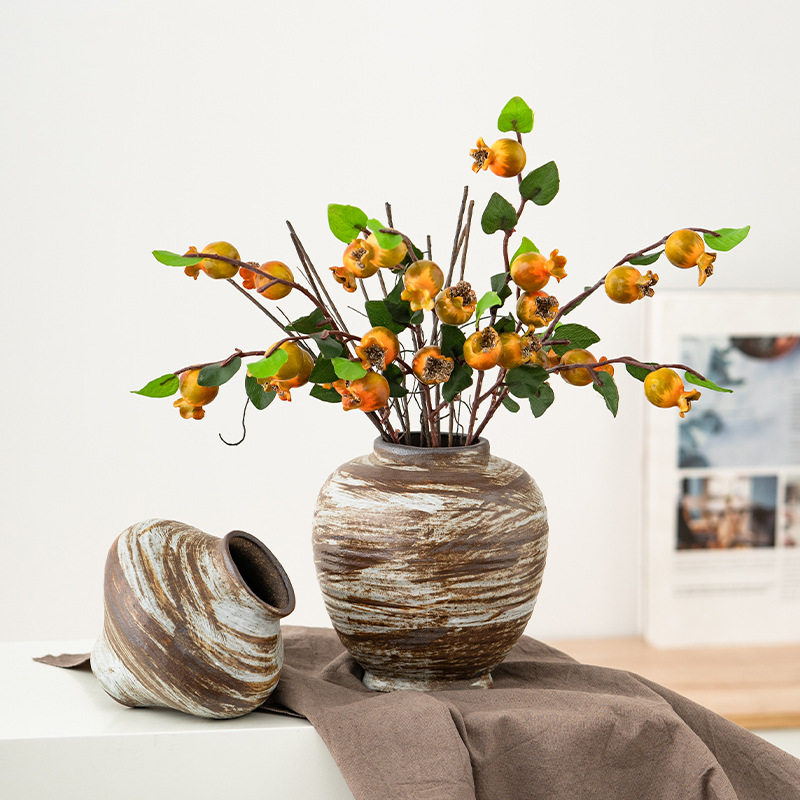 斑驳复古陶罐侘寂风陶瓷干花水培花瓶客厅古典设计感插花装饰摆件,家居饰品,花瓶,淘宝优惠券,粉丝福利购,淘宝优惠卷