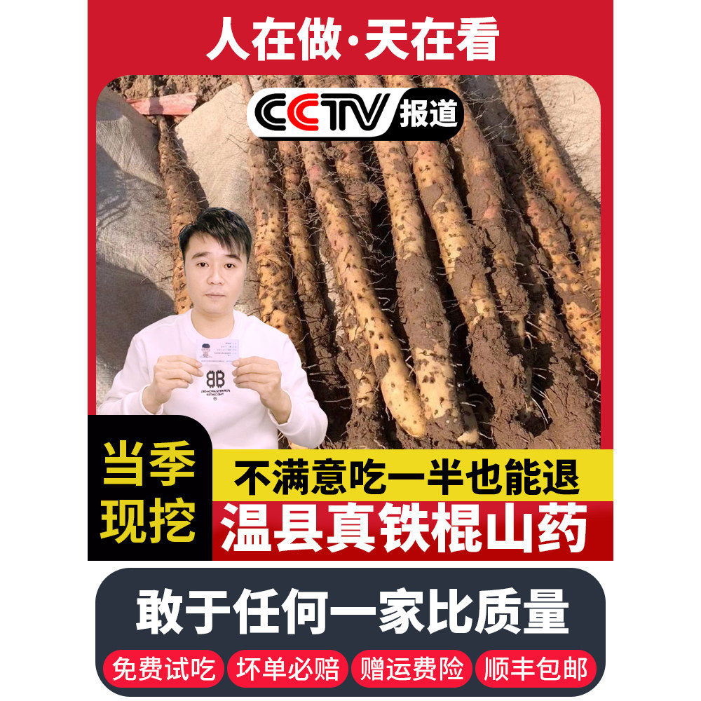 温县垆土铁棍山药正宗河南焦作新鲜铁杆怀山药特产淮山药粉干5斤