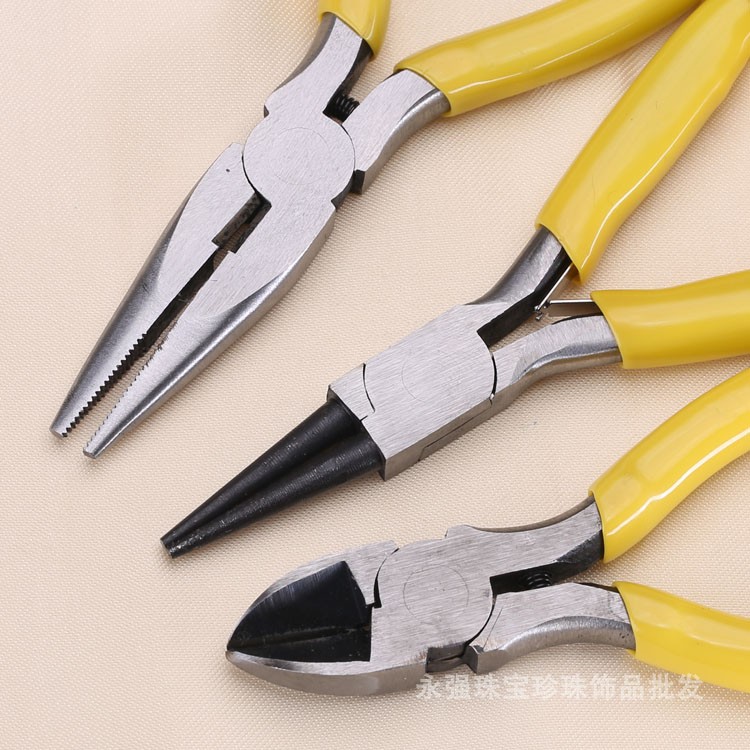DIY工具迷你斜口钳尖头钳带针链圆嘴钳珠宝钳手工珍珠饰品配件包