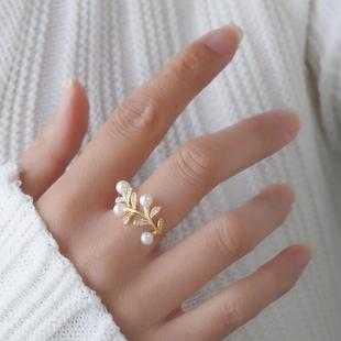 s925纯银戒指环 银饰多珠可调节珍珠戒指托DIY手工制作银配件空托