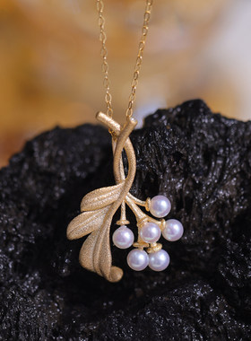 DIY手工制作珍珠项坠多珠哑光吊坠银饰 s925纯银挂坠不含链配件