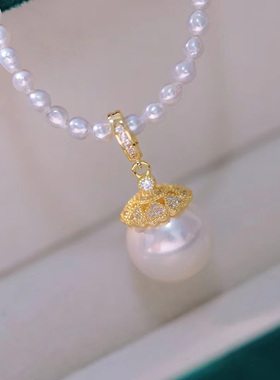 DIY手工制作珍珠项坠不含珍珠单个多功能开口吊坠银饰 s925纯银