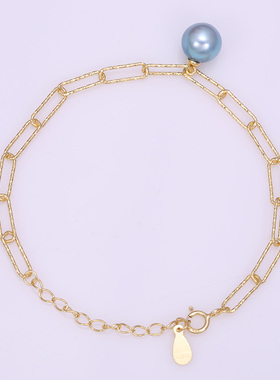 s925纯银手链 diy手工饰品 半孔珍珠手饰龙虾扣爱心尾链延长款