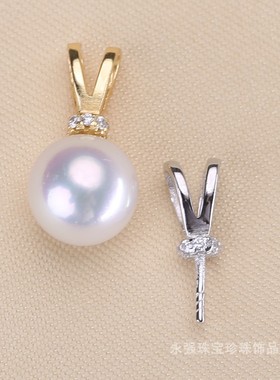 DIYs925兔子头珍珠半成品项链