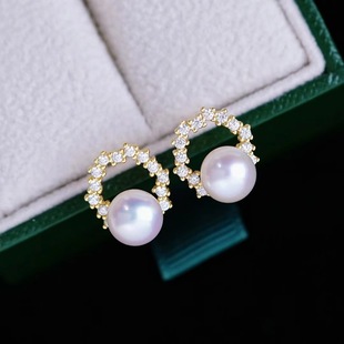 s925纯银银饰耳钉耳坠配件 珍珠饰品diy手工制作耳饰一对耳钉