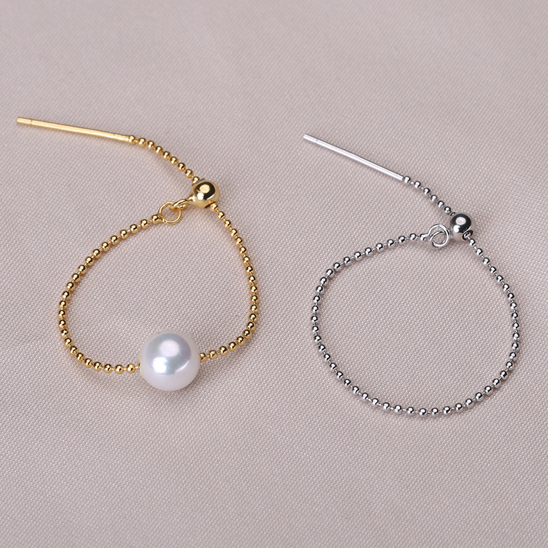 珍珠DIY配件 S925纯银多功能链 戒指豆豆穿心链 可调节可制作耳线