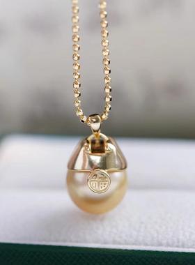 DIY手工制作珍珠项坠不含珍珠福袋吊坠银饰 s925纯银吊坠空托配件