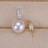 DIY手工制作珍珠项坠不含珍珠单个吊坠银饰 s925纯银吊坠配件