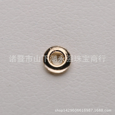 穿心18k金隔片路路通配珠项链