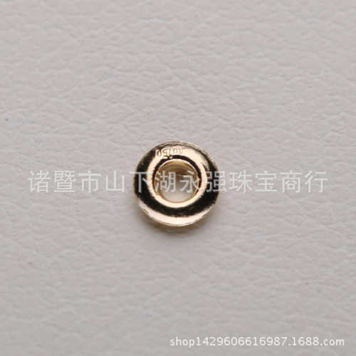 穿心18k金隔片路路通配珠项链