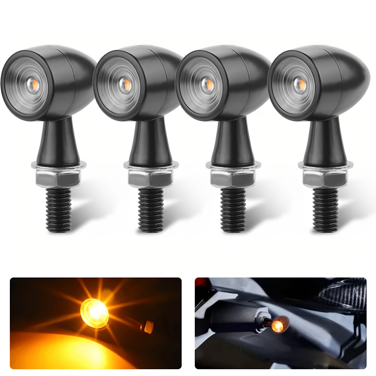 哈雷摩托车复古改装迷你款LED转向灯方向灯转弯灯LED高亮灯泡总成