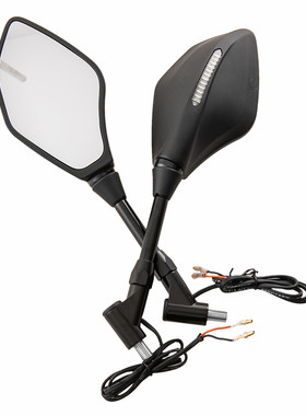 摩托车改装LED转向灯后视镜CB400街车太子车机车通用反光镜倒车镜