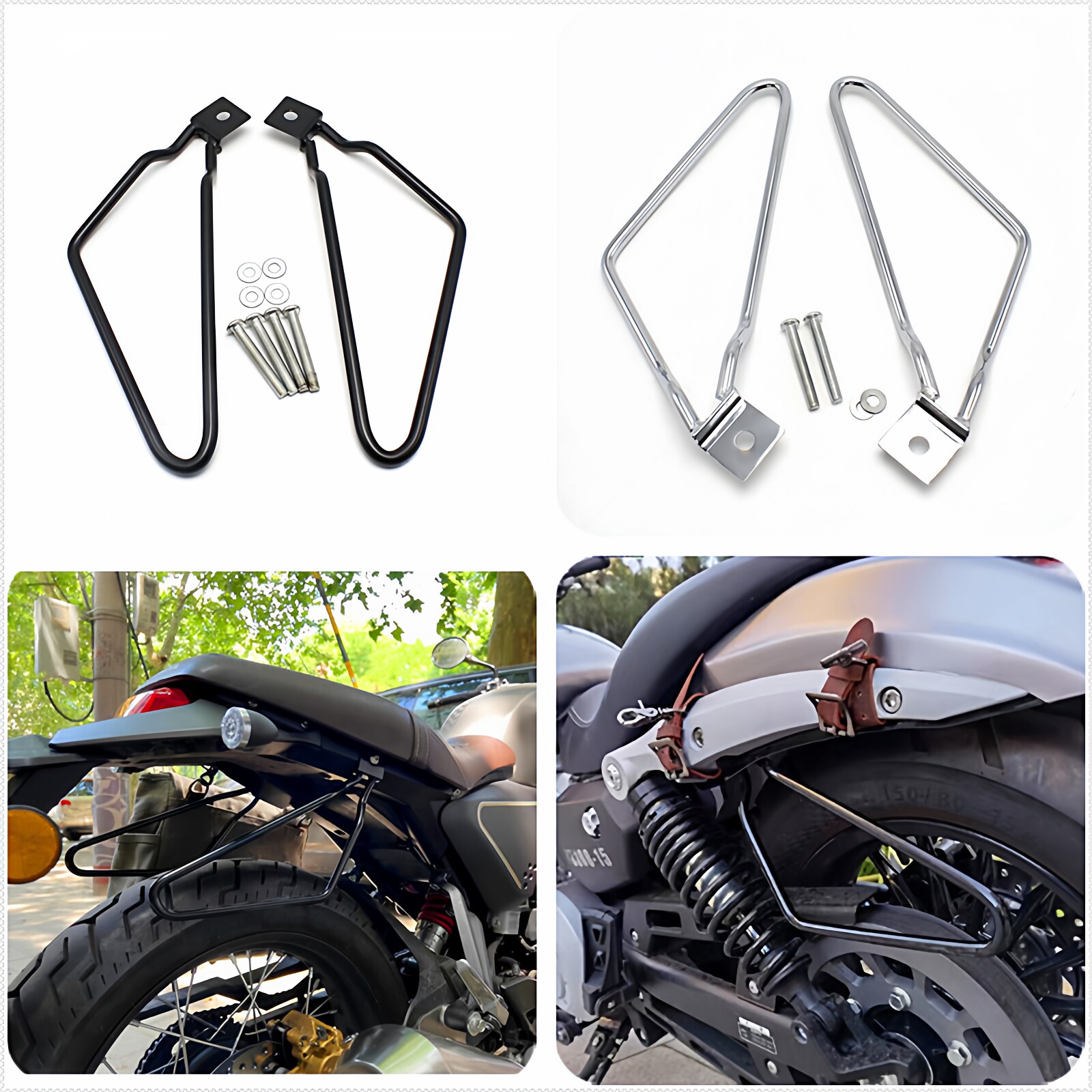 复古摩托车190ss奔达金吉拉300改装通用防磨轮胎边包防护支架支撑