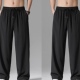 薄款 夏季 速干宽松垂感阔腿西裤 运动休闲大码 冰丝直筒裤 长裤 子男士