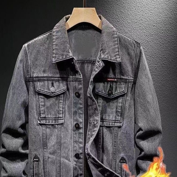2025秋冬季新款加绒牛仔外套男夹克高级感工装加厚牛仔衣潮流保暖,男装,牛仔外套,淘宝优惠券,粉丝福利购,淘宝优惠卷
