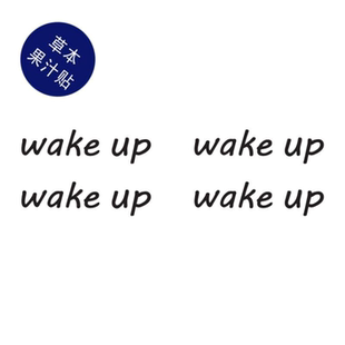 草本果汁Wake up纹身贴戒哥Alexander同款脸部纹身贴英文字母醒来